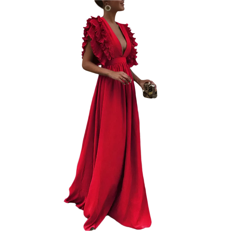 Kailey - Elegante jurk met gerimpelde mouwen Modehuis-Nederland