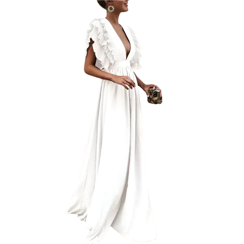 Kailey - Elegante jurk met gerimpelde mouwen Modehuis-Nederland