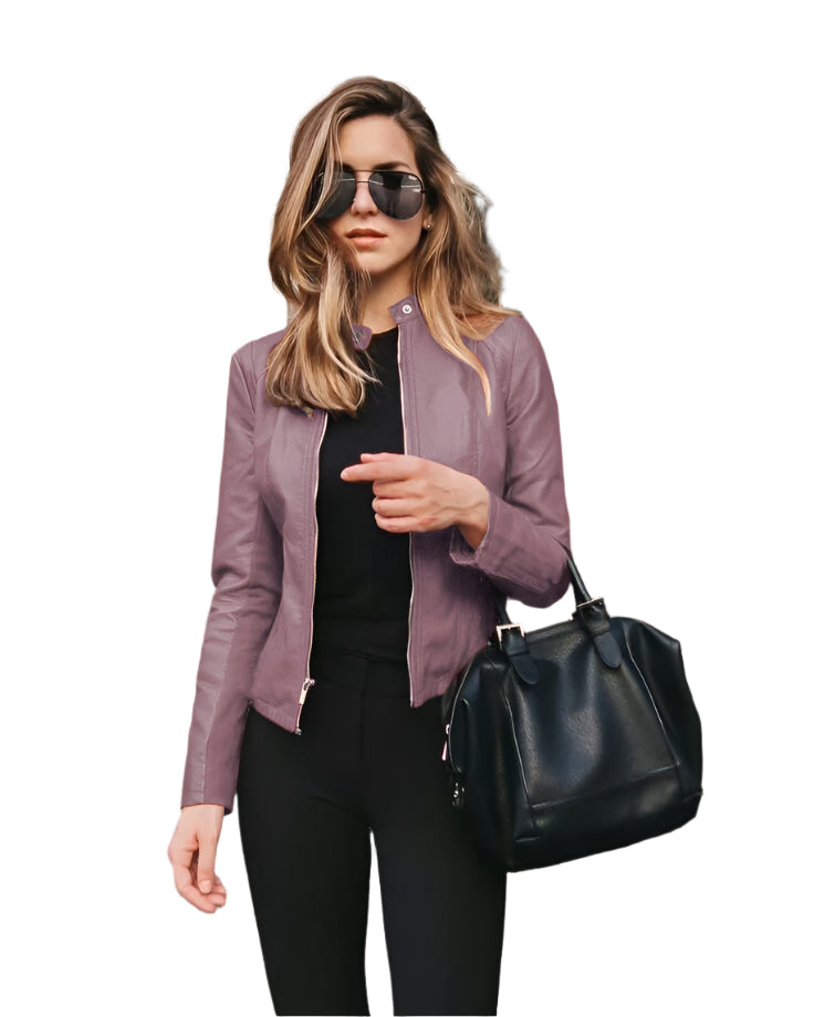 Slim-fit dames leren jack voor een moderne look – Yara Modehuis-Nederland