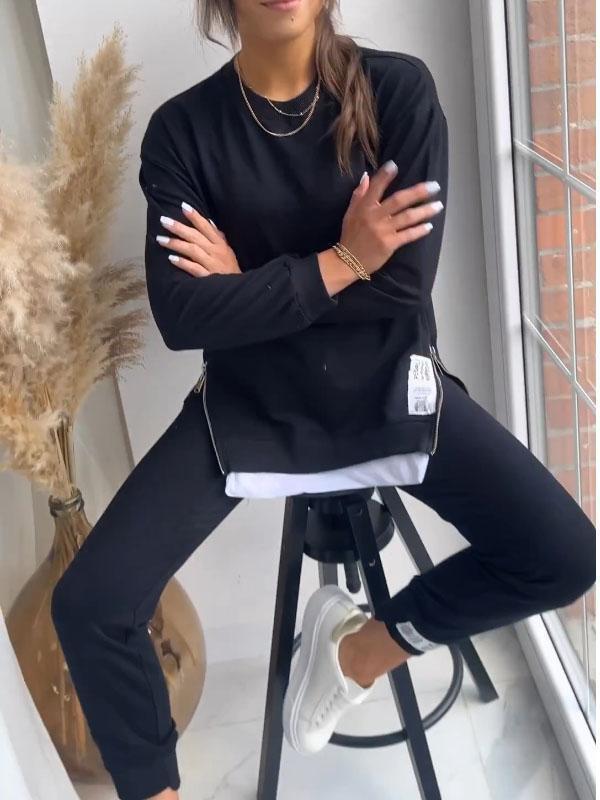 Adelane | Women's Comfy Plain Terno | Side Zippers Modehuis-Nederland