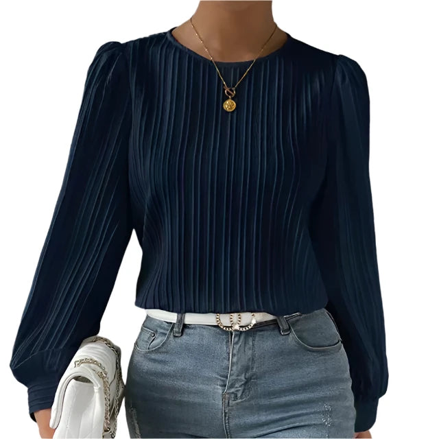 Adney | Women's Lined Accent Puff Sleeves Top | Long Sleeves Modehuis-Nederland