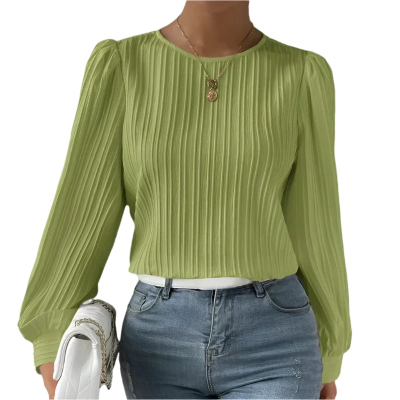 Adney | Women's Lined Accent Puff Sleeves Top | Long Sleeves Modehuis-Nederland