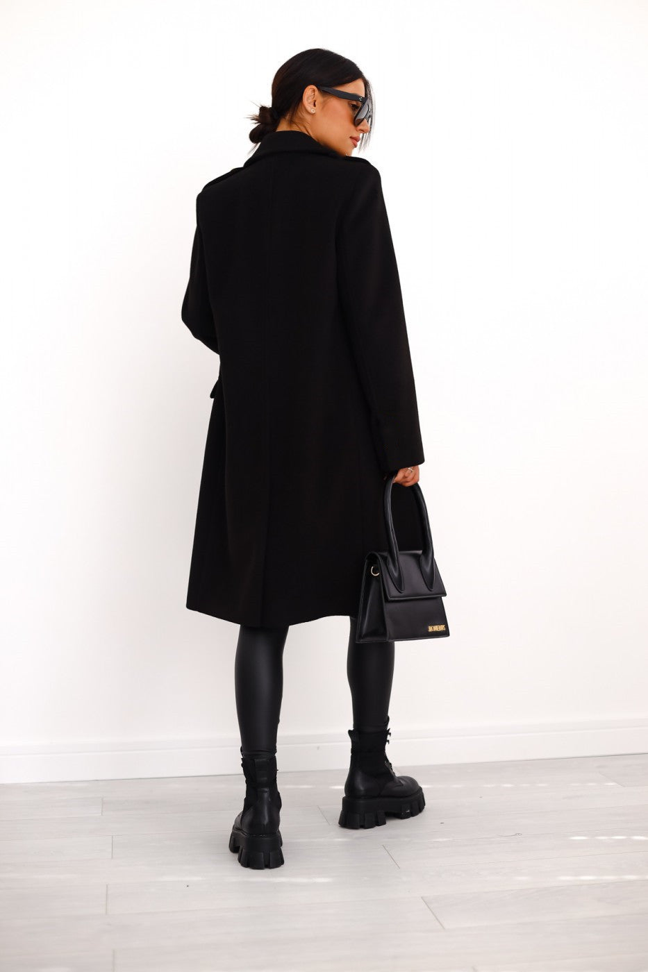 Wool-look Coat - Women's Classic Double Breasted Long Winter Coat Modehuis-Nederland