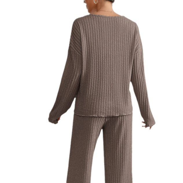 Malou - Comfortabel en Gebreid 2-delig Huispak Set voor Dames Modehuis-Nederland