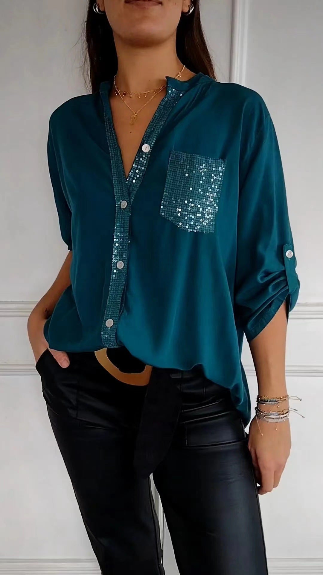 DANICAâ„¢ - Sequin Detailed Blouse Modehuis-Nederland