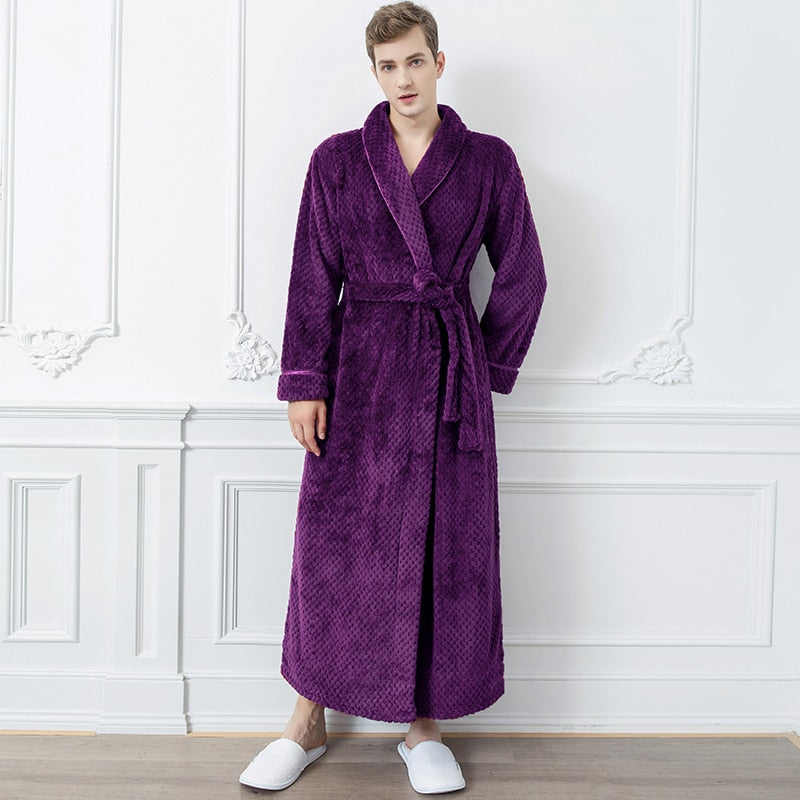 Extra Lange Unisex Badjas van Coral Fleece - Warm en Comfortabel - Andy Modehuis-Nederland