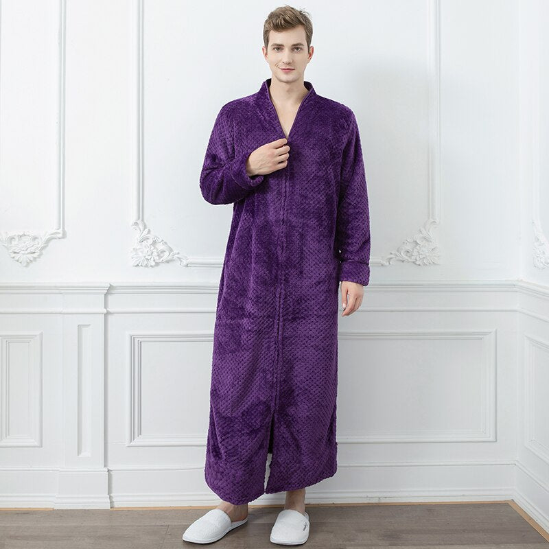 Extra Lange Unisex Badjas van Coral Fleece - Warm en Comfortabel - Andy Modehuis-Nederland