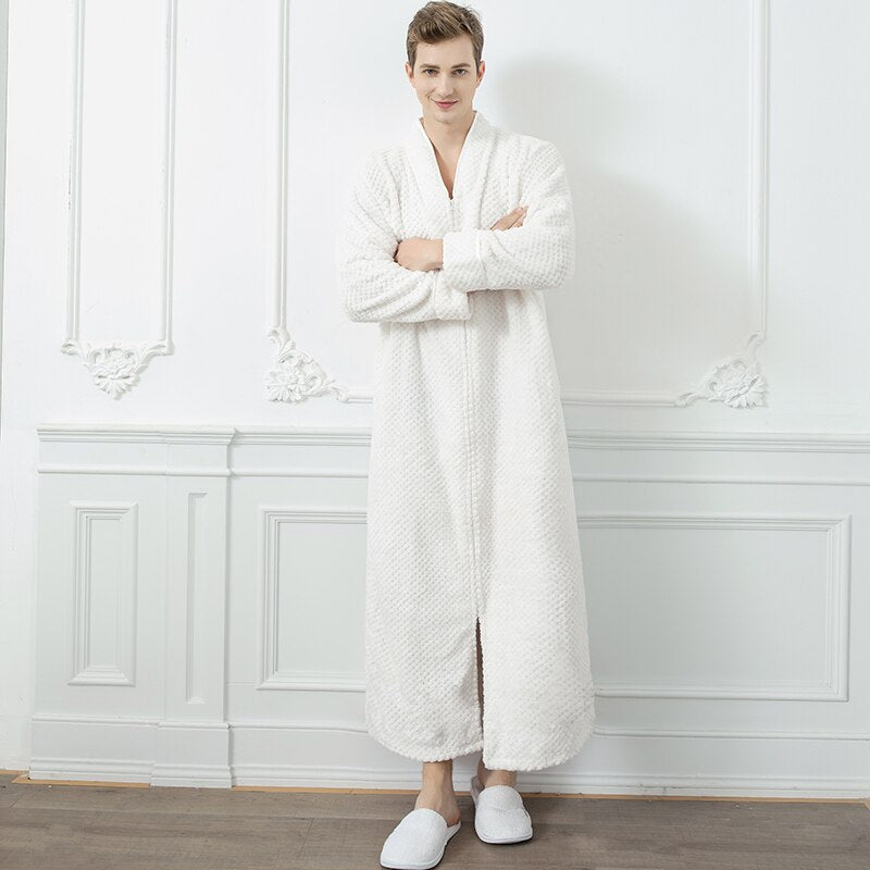 Extra Lange Unisex Badjas van Coral Fleece - Warm en Comfortabel - Andy Modehuis-Nederland