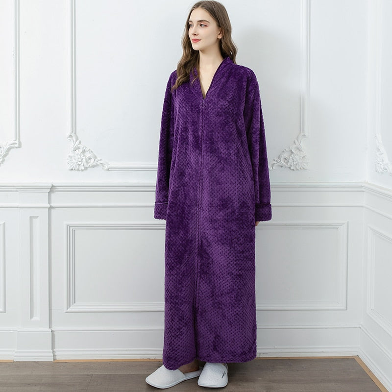 Extra Lange Unisex Badjas van Coral Fleece - Warm en Comfortabel - Andy Modehuis-Nederland