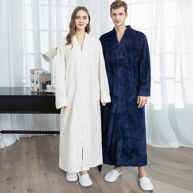 Extra Lange Unisex Badjas van Coral Fleece - Warm en Comfortabel - Andy Modehuis-Nederland