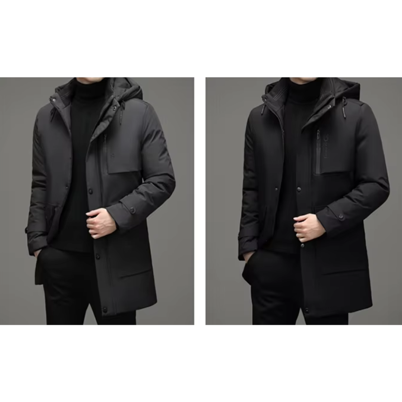 Winterjas Heren met Capuchon en Ritszakken Modehuis-Nederland