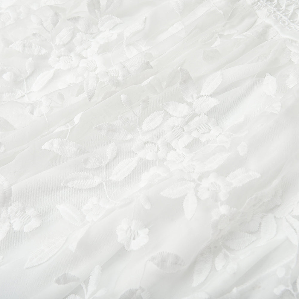Nadine - Cocktailjurk Bloemen Borduren Mesh Kant Modehuis-Nederland