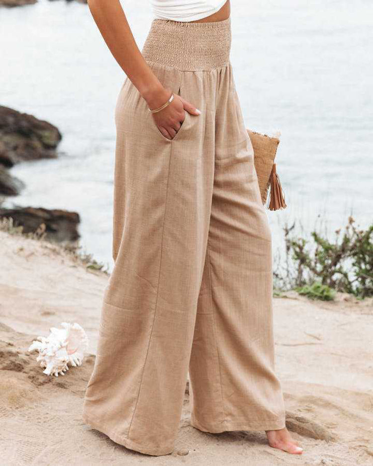 ARDEN - Wide Leg Linen Trousers Modehuis-Nederland