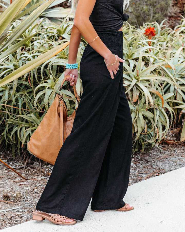 ARDEN - Wide Leg Linen Trousers Modehuis-Nederland