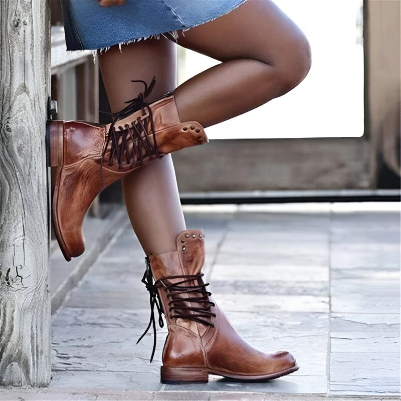 Élise - Bottes en cuir avec lacets Modehuis-Nederland
