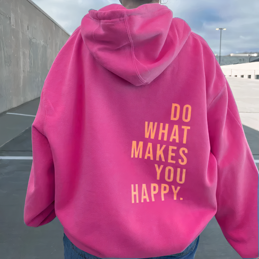 Women's hooded sweater with text print Modehuis-Nederland
