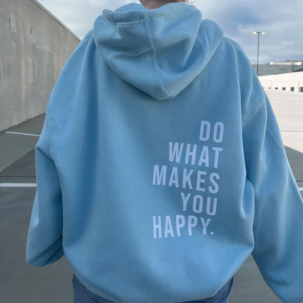 Women's hooded sweater with text print Modehuis-Nederland