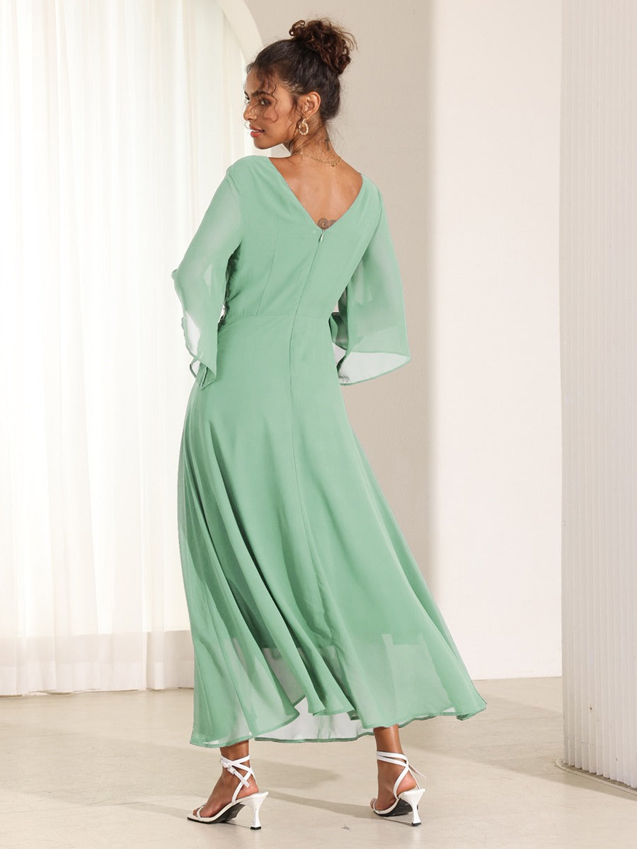 Isabellaâ„¢ | Lange jurk met elegante ruches Modehuis-Nederland