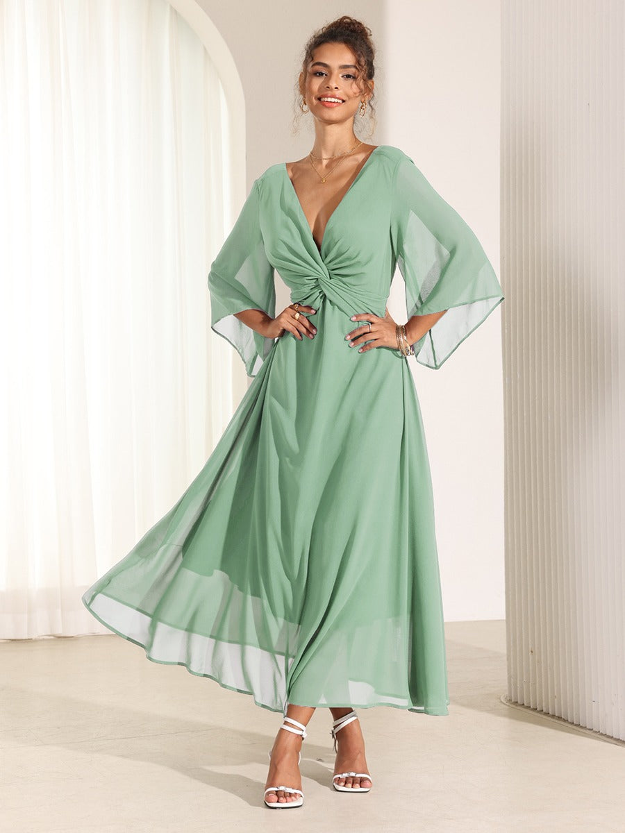 Isabellaâ„¢ | Lange jurk met elegante ruches Modehuis-Nederland