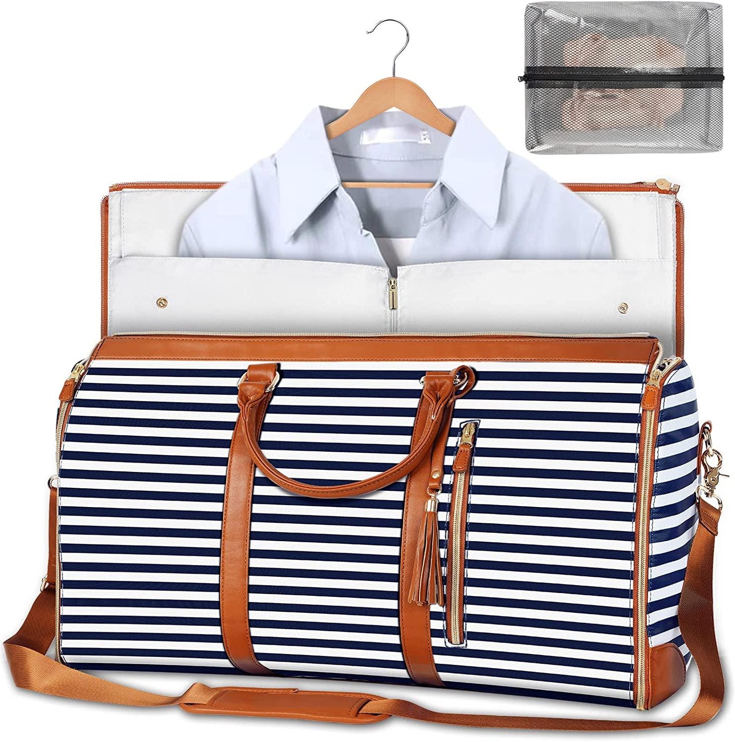 Vintage-Style Weekend Bag| Leren Handvatten & Ritssluiting Modehuis-Nederland