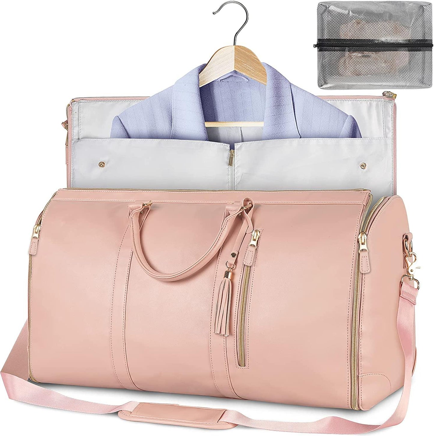 Vintage-Style Weekend Bag| Leren Handvatten & Ritssluiting Modehuis-Nederland