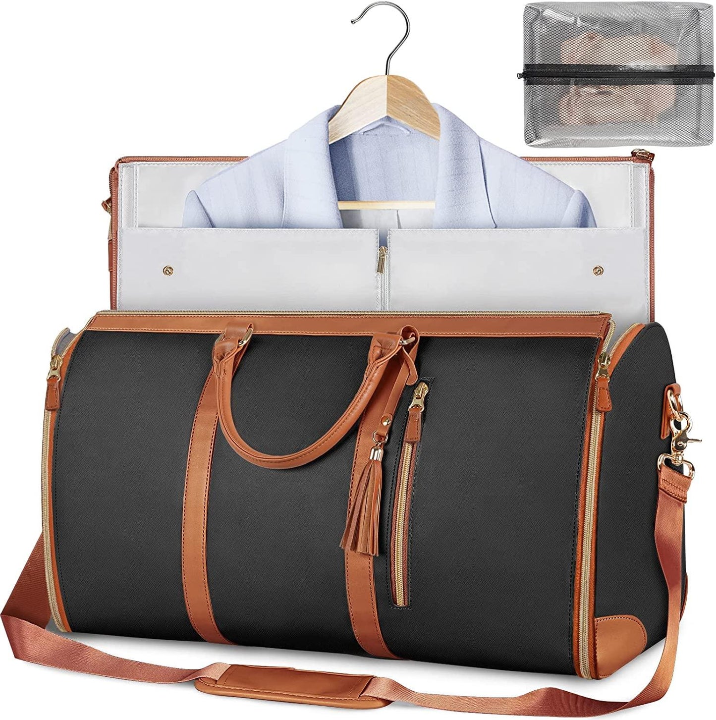 Vintage-Style Weekend Bag| Leren Handvatten & Ritssluiting Modehuis-Nederland
