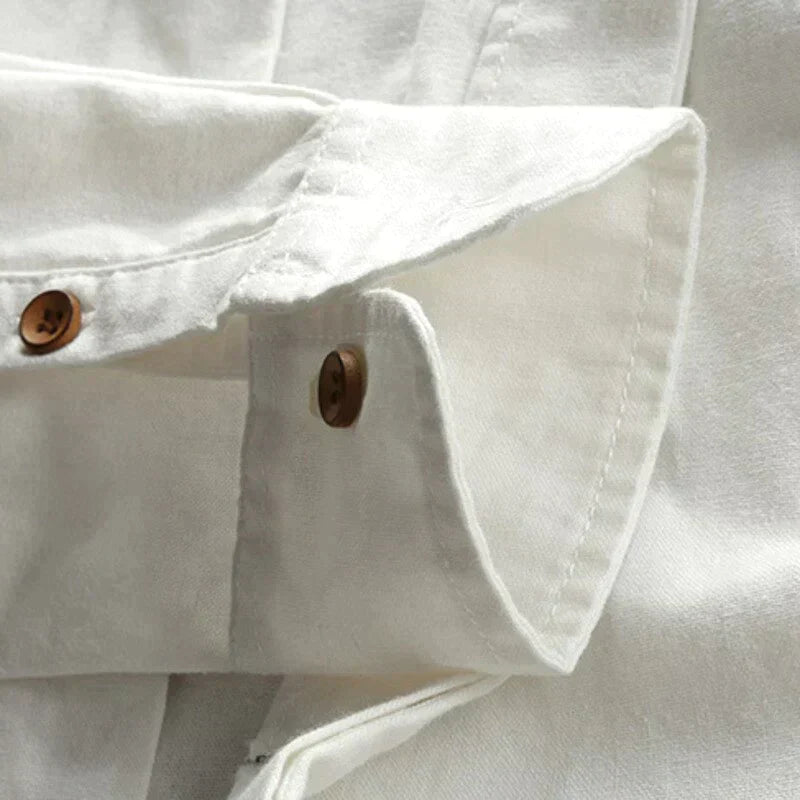 Men's slim fit shirt with stand-up collar and long sleeves Modehuis-Nederland