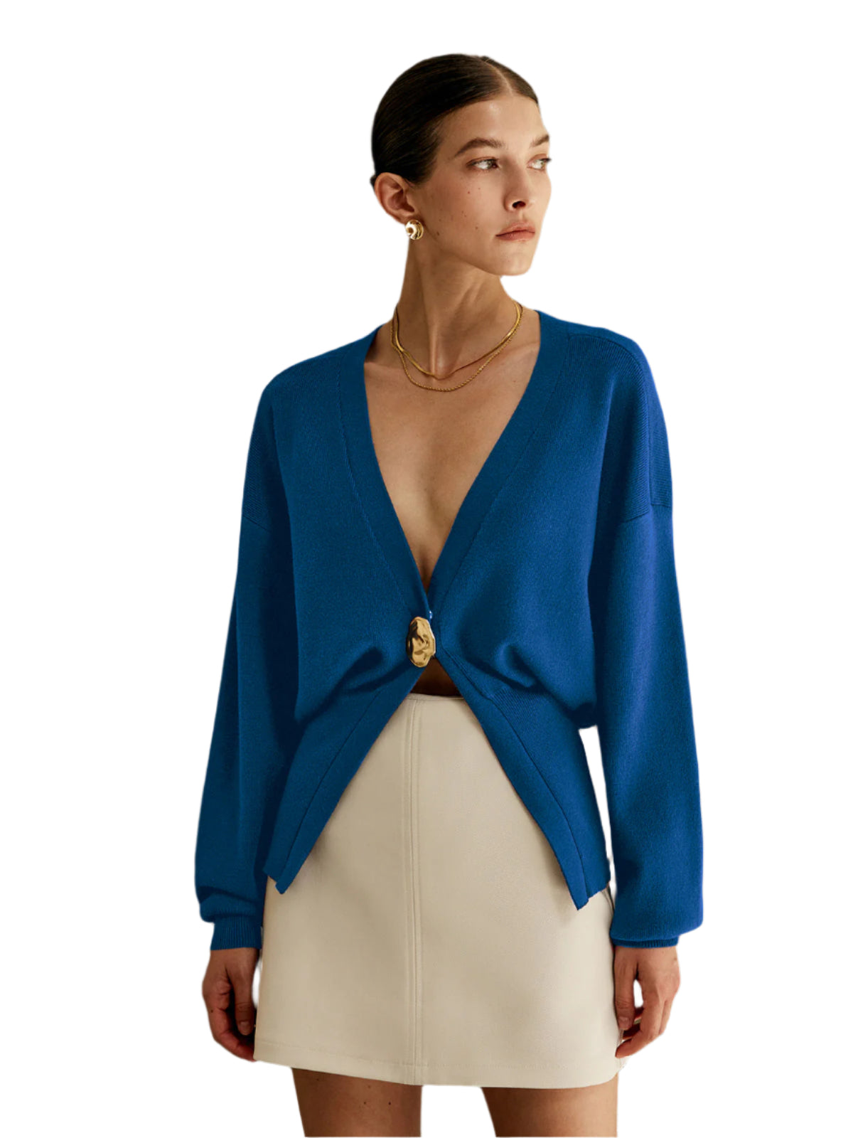 Golden Button Plain Cardigan Modehuis-Nederland