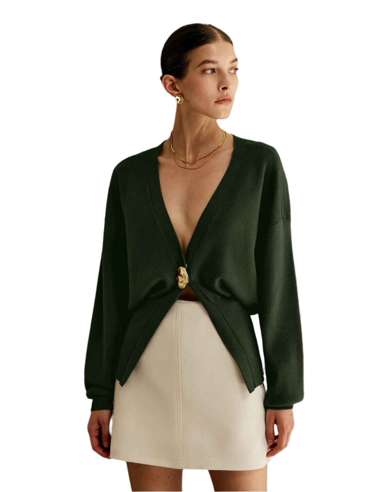 Golden Button Plain Cardigan Modehuis-Nederland