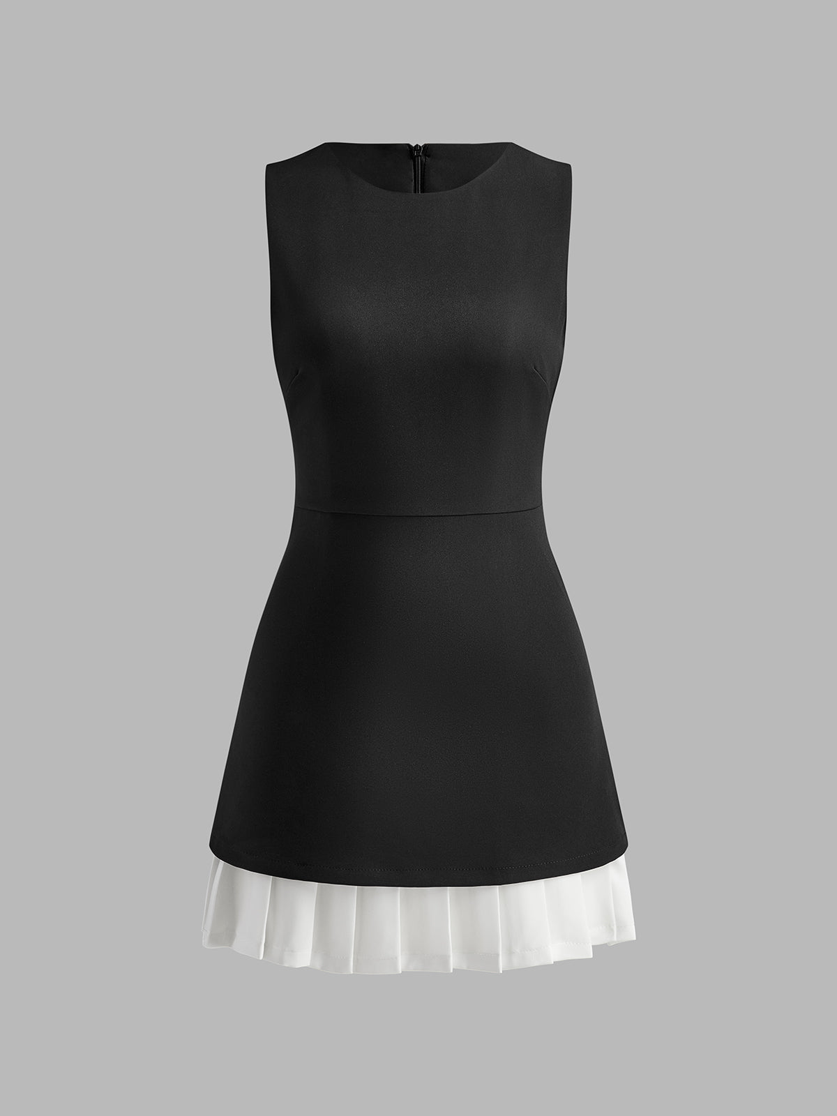 Two-Tone Sleeveless Pleated Short Dress Modehuis-Nederland