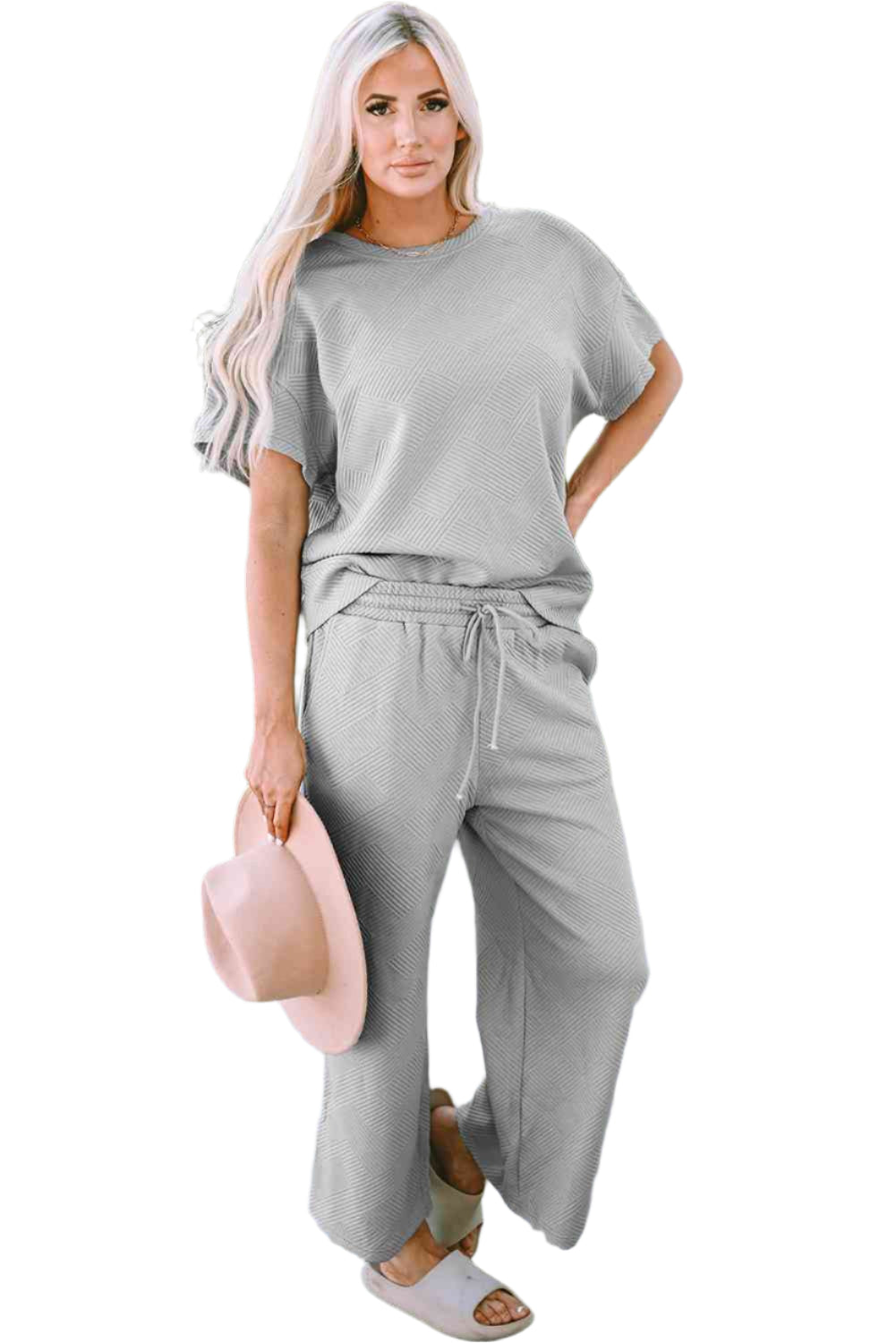 2-Delige Lounge Set | T-shirt en Broek met Strikceintuur Modehuis-Nederland
