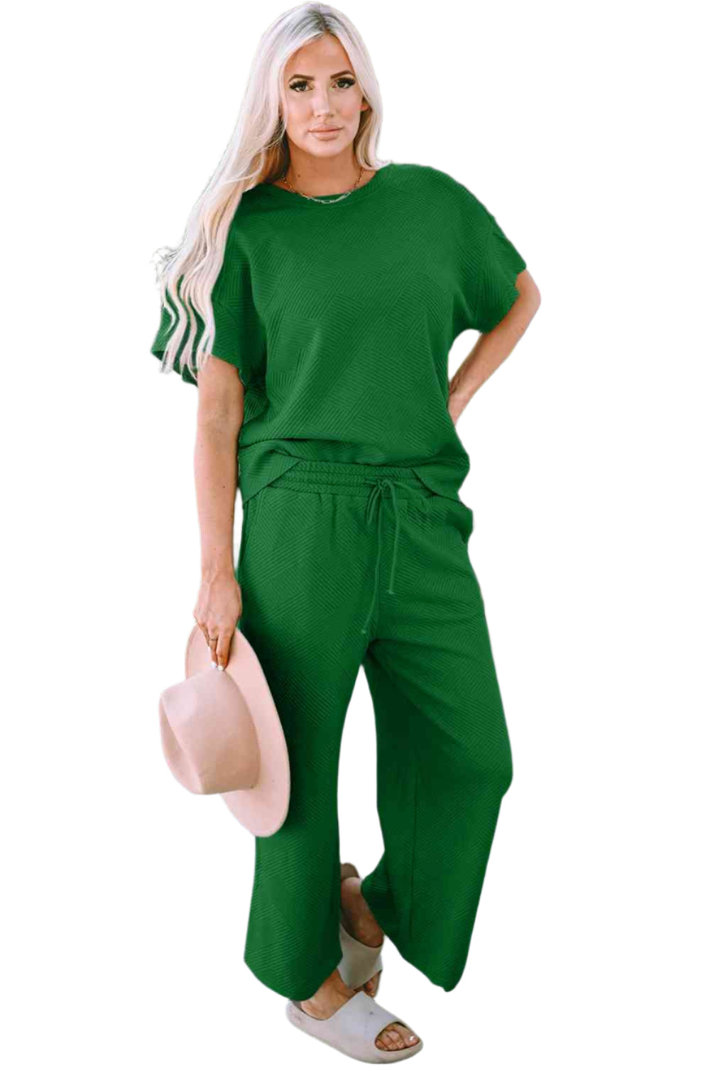 2-Delige Lounge Set | T-shirt en Broek met Strikceintuur Modehuis-Nederland