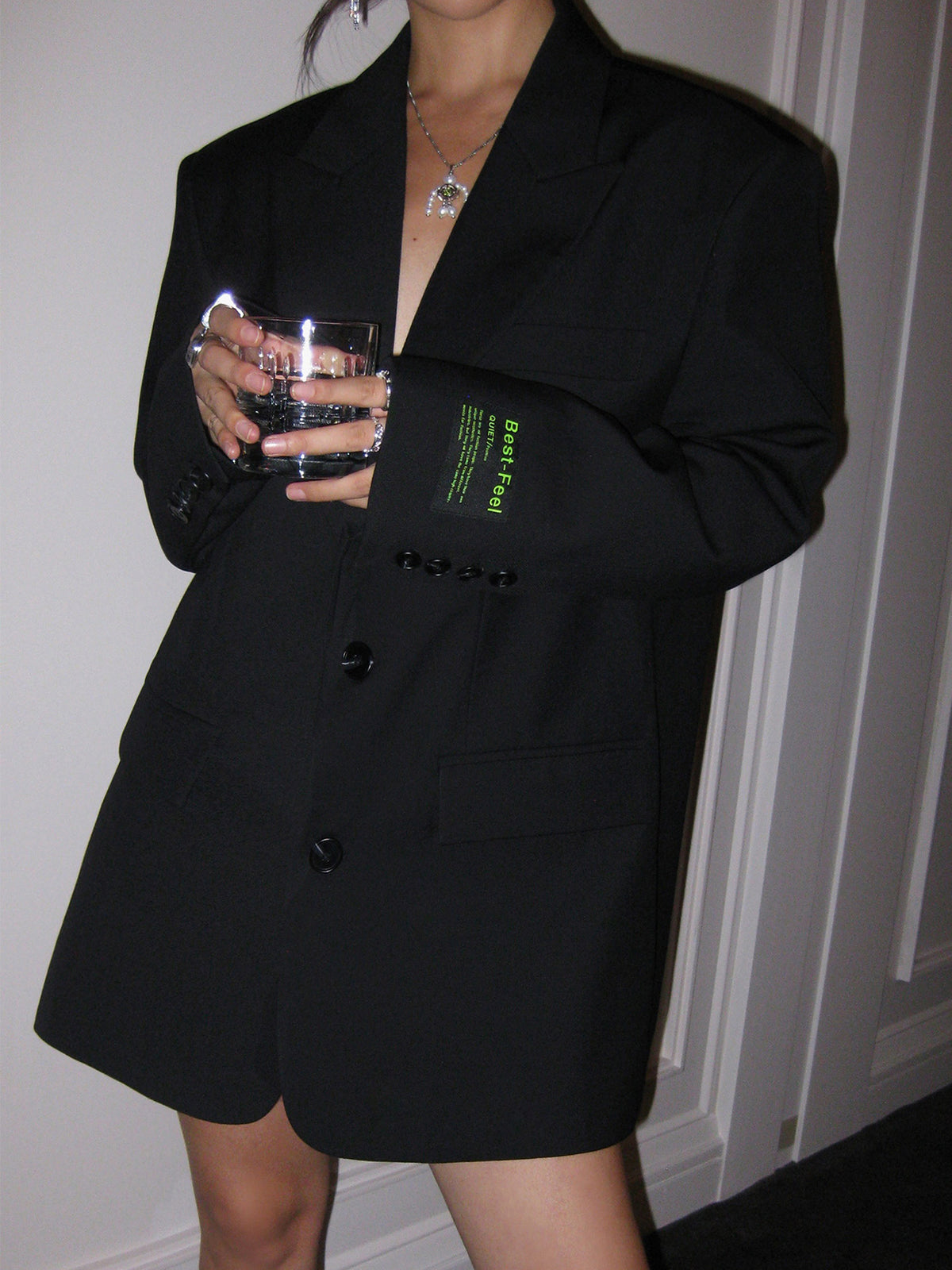 Ivy – Oversized Klassieke Blazer Jurk met Revers, Knopen en Zakken Modehuis-Nederland