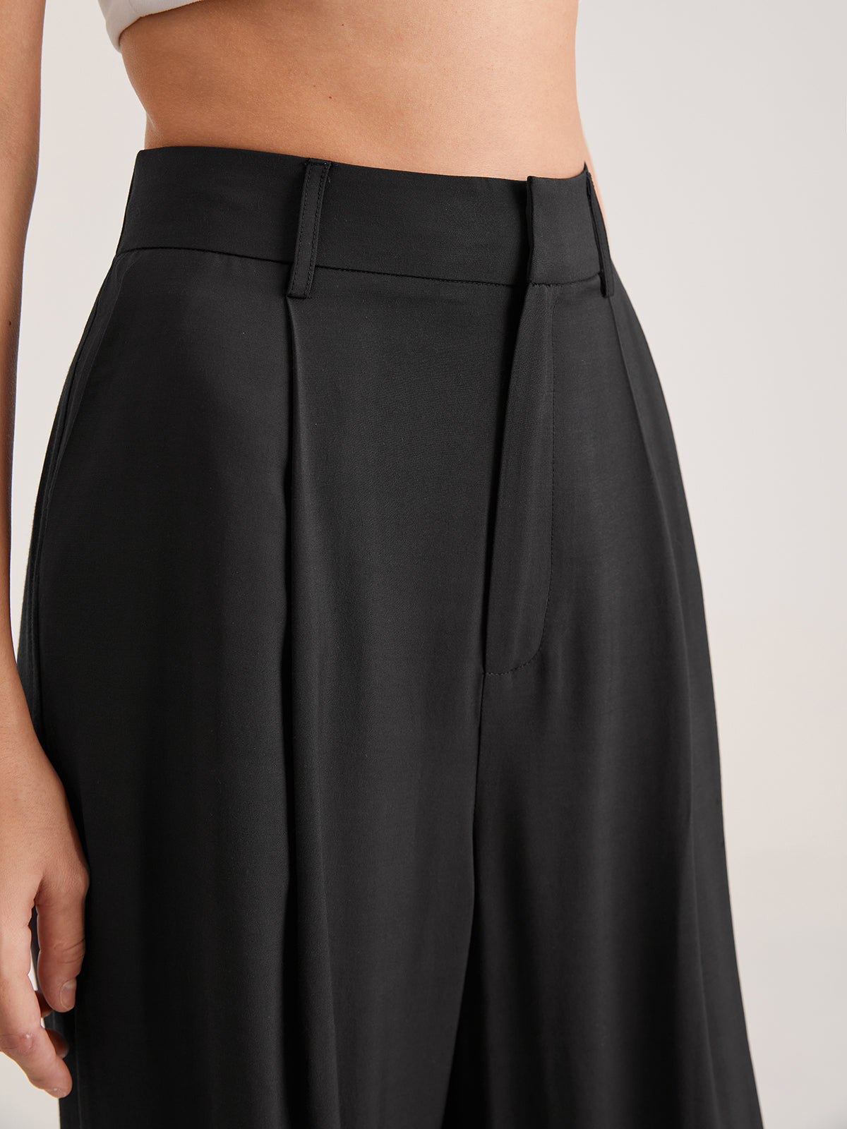Oversized High Waisted Pleat Front Trousers Modehuis-Nederland