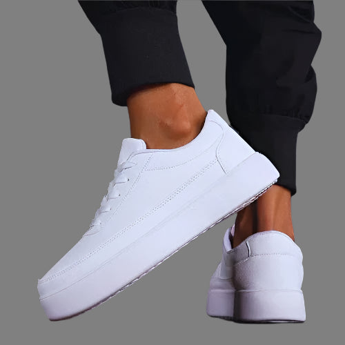 Witte Canvas Sneakers | sterke zool en comfort Modehuis-Nederland