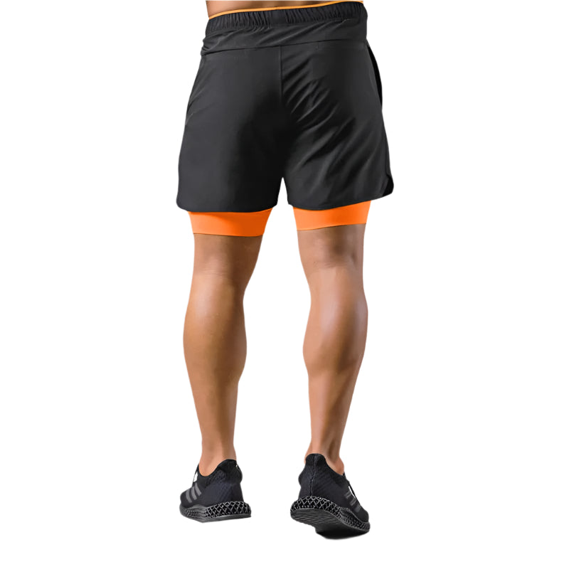Heren 2-in-1 trainingsshort met geïntegreerde compressielaag