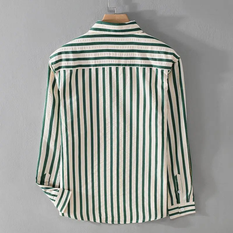 Heren Overhemd Katoen Gestreept Tijdloos Design – Virello Modehuis-Nederland
