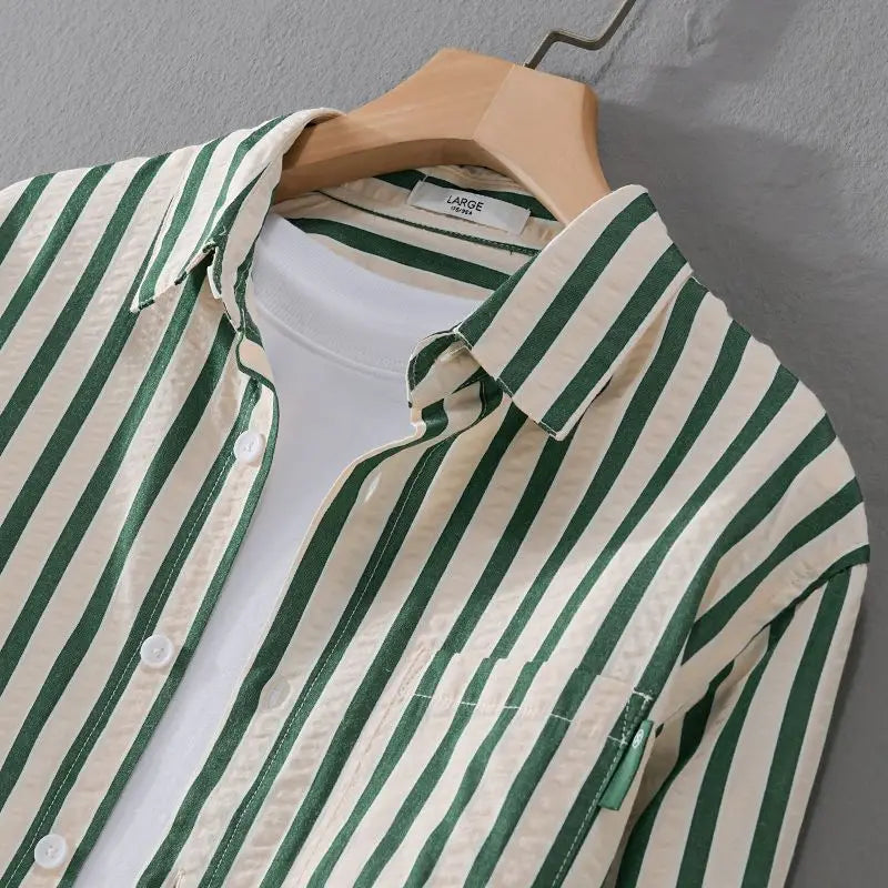 Heren Overhemd Katoen Gestreept Tijdloos Design – Virello Modehuis-Nederland