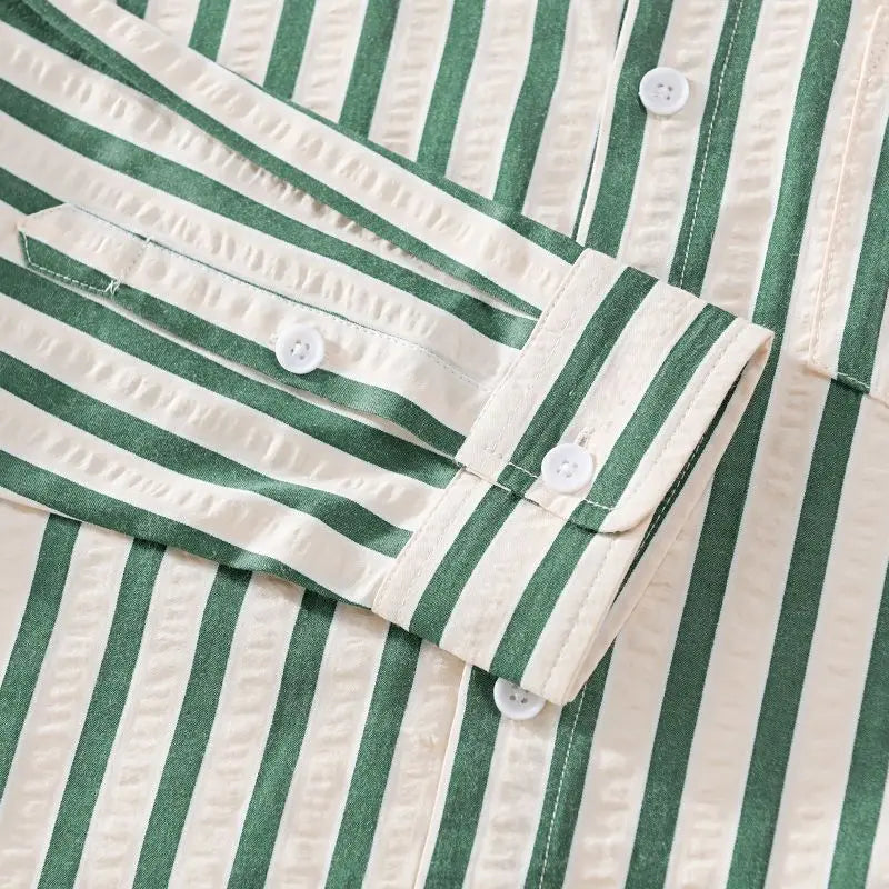 Heren Overhemd Katoen Gestreept Tijdloos Design – Virello Modehuis-Nederland