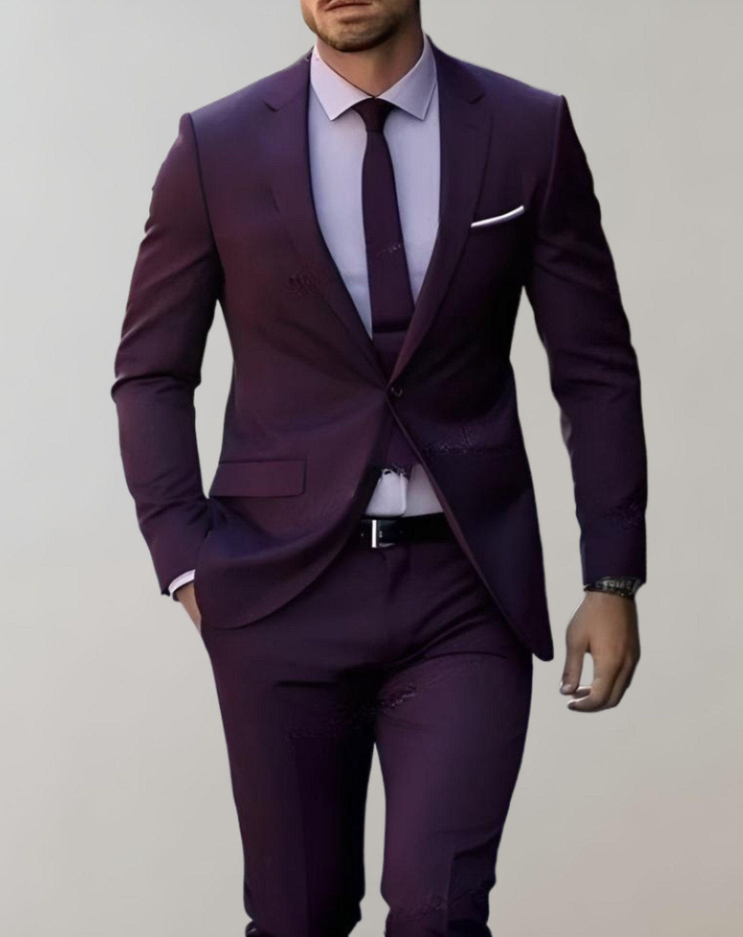 2-Piece Set of Men’s Suit with Single Collar and Formal Trousers Modehuis-Nederland