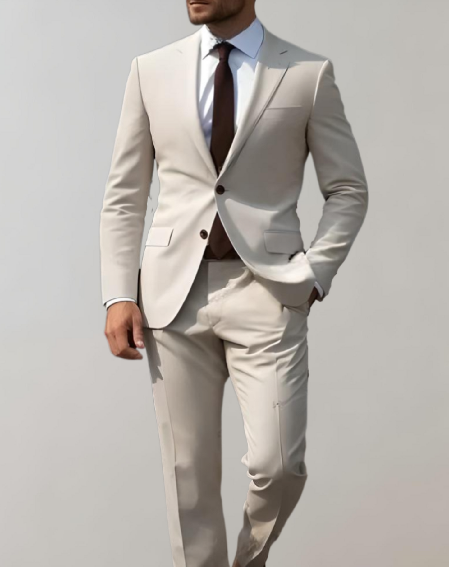 2-Piece Set of Men’s Suit with Single Collar and Formal Trousers Modehuis-Nederland