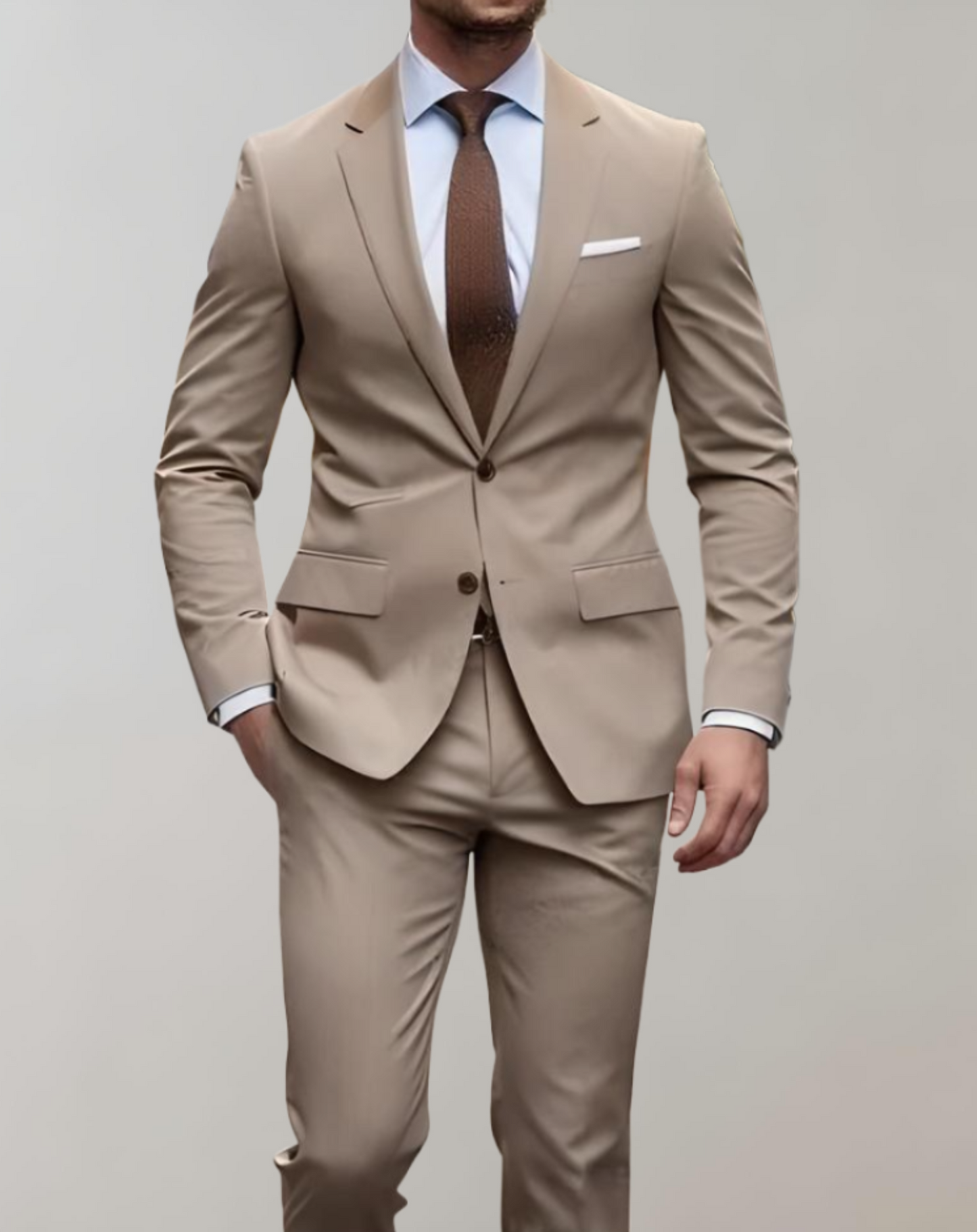 2-Piece Set of Men’s Suit with Single Collar and Formal Trousers Modehuis-Nederland