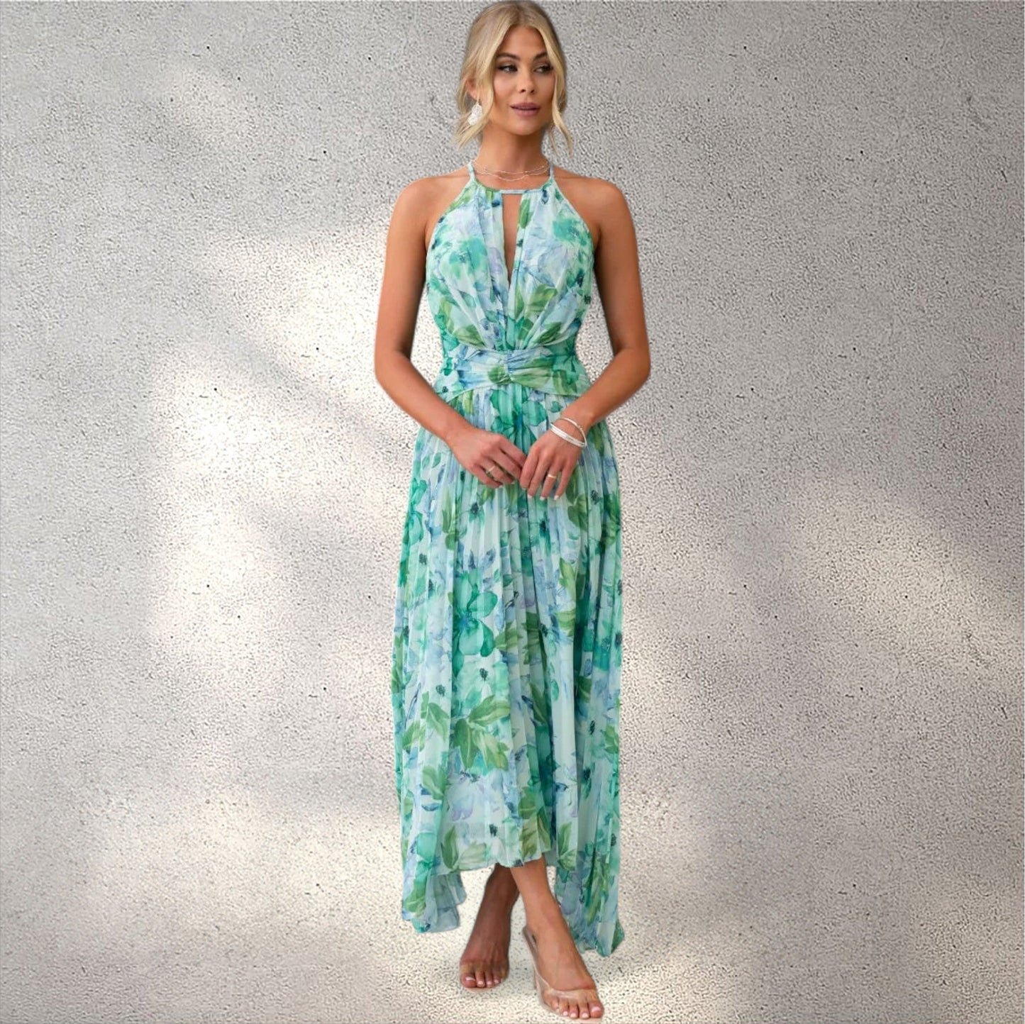 Flora | Elegante zomerjurk met haltertop Modehuis-Nederland