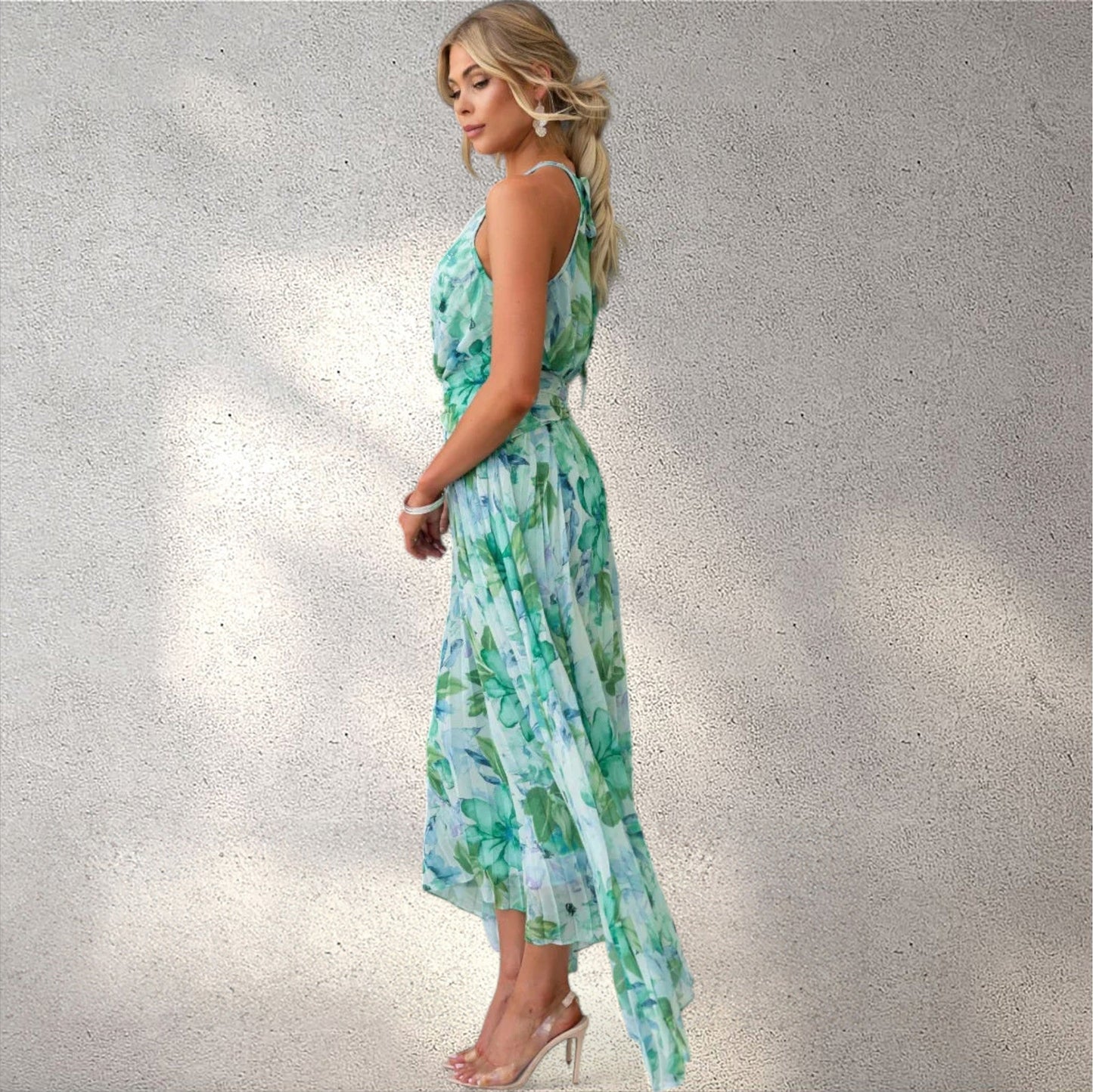 Flora | Elegante zomerjurk met haltertop Modehuis-Nederland