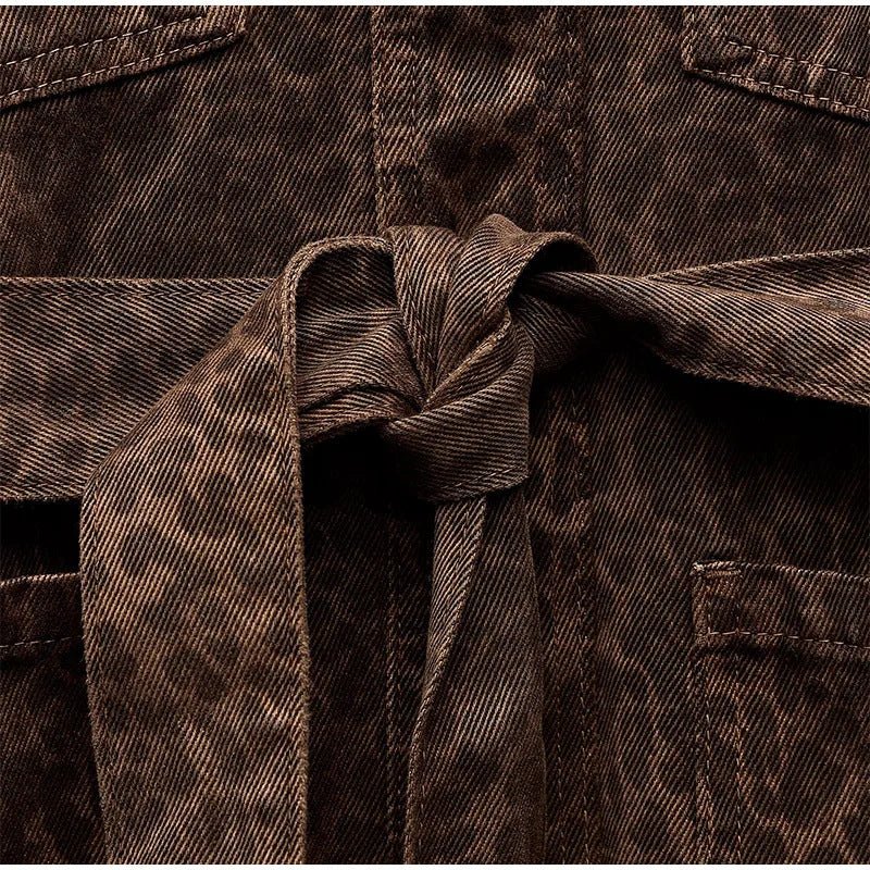 Malia – Taillierte Jacke mit Animalprint in Schokobraun Modehuis-Nederland