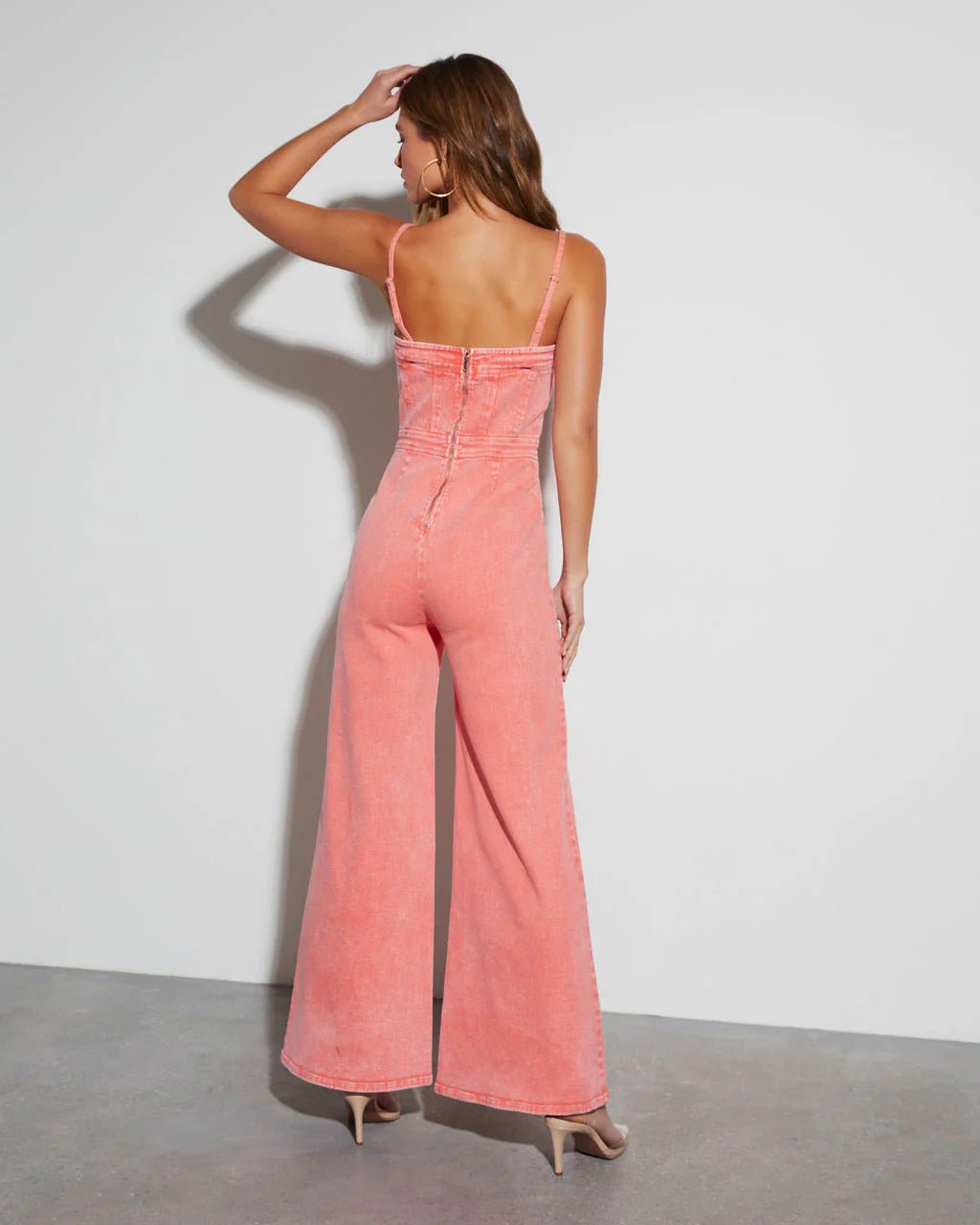 Livia – Denim Jumpsuit mit Korsett-Top und weitem Bein Modehuis-Nederland