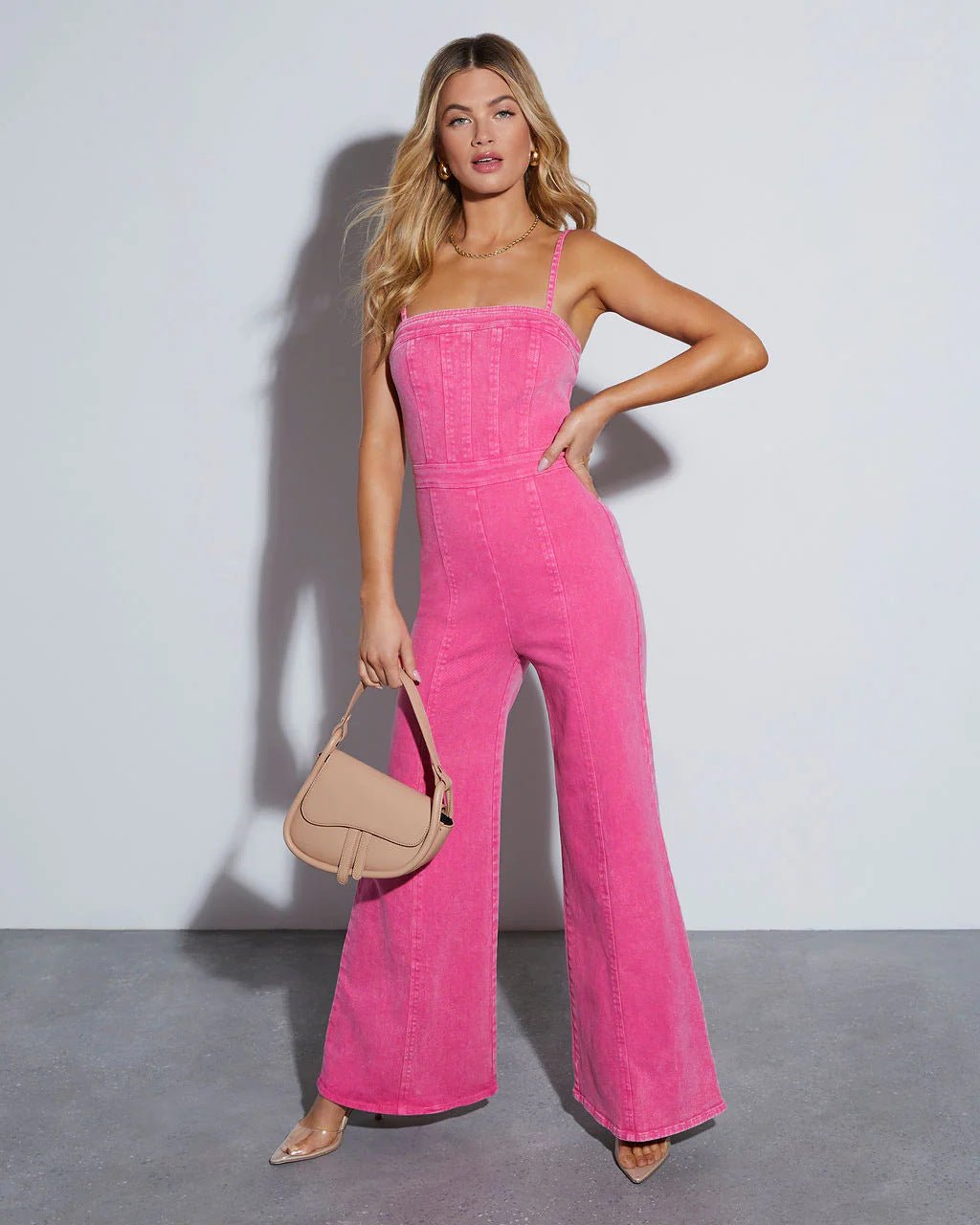 Livia – Denim Jumpsuit mit Korsett-Top und weitem Bein Modehuis-Nederland