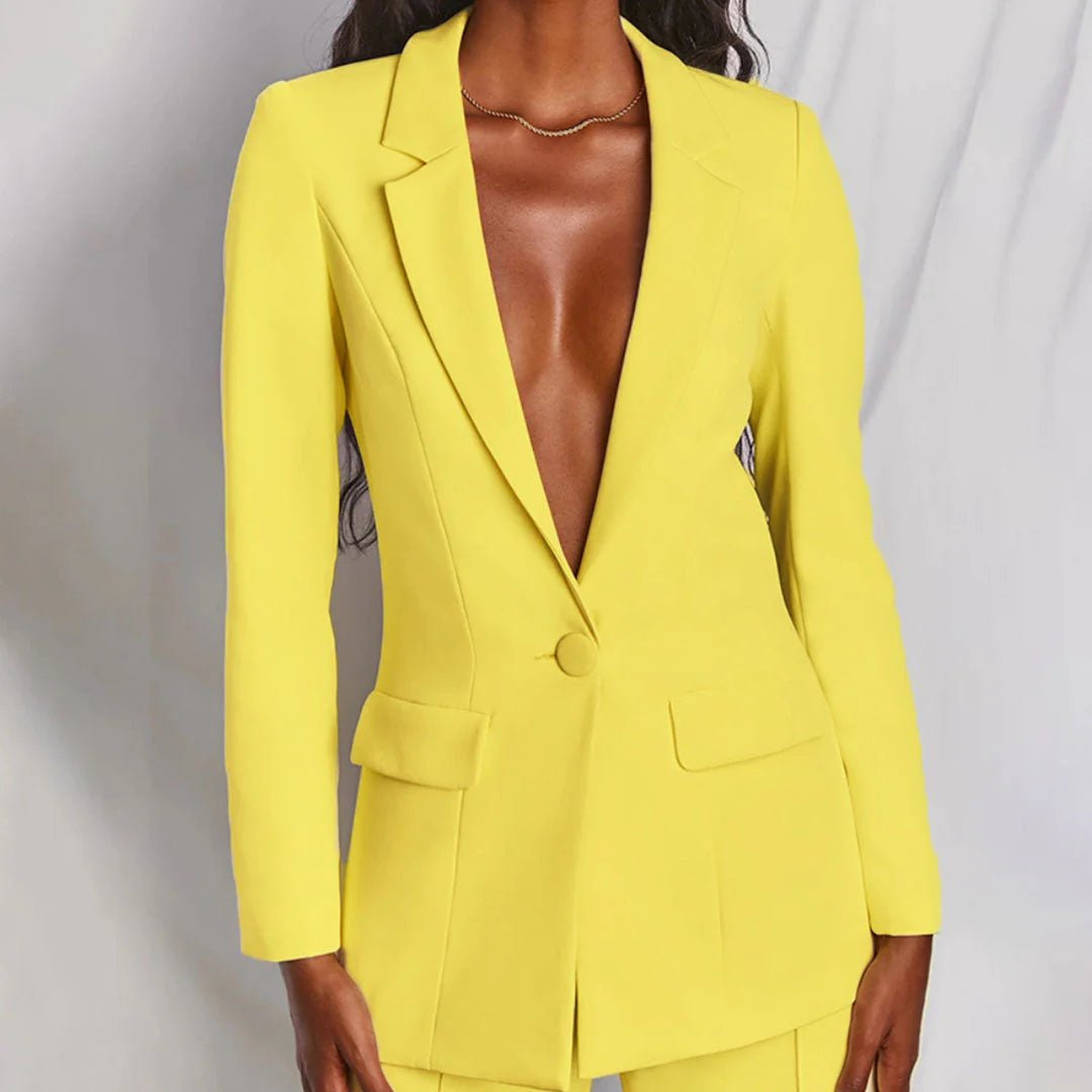 Evelyn – Taillierter Blazer & Weit geschnittene Hose Anzug-Set Modehuis-Nederland