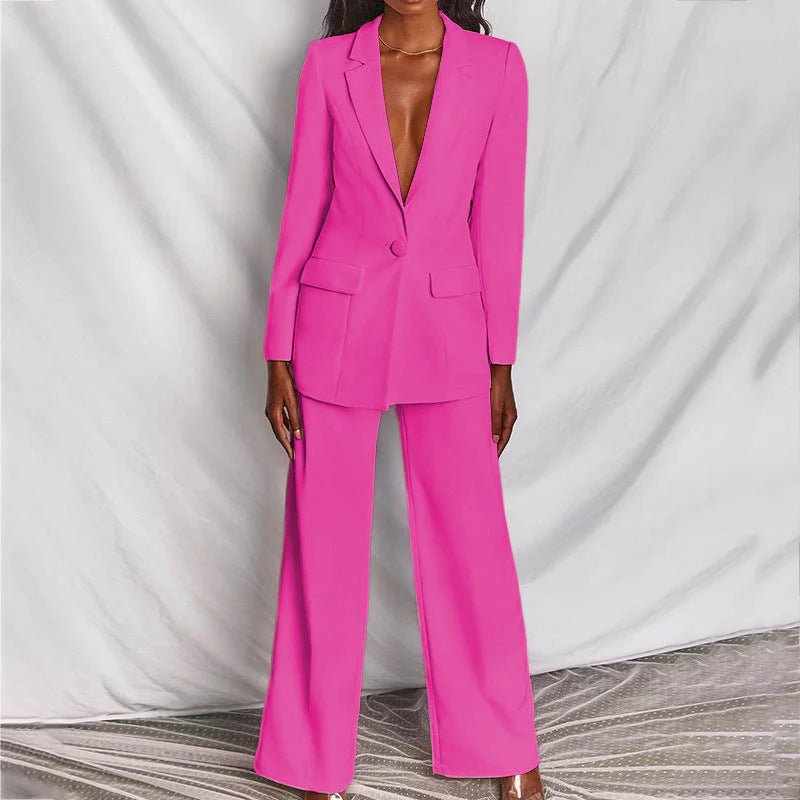 Evelyn – Taillierter Blazer & Weit geschnittene Hose Anzug-Set Modehuis-Nederland