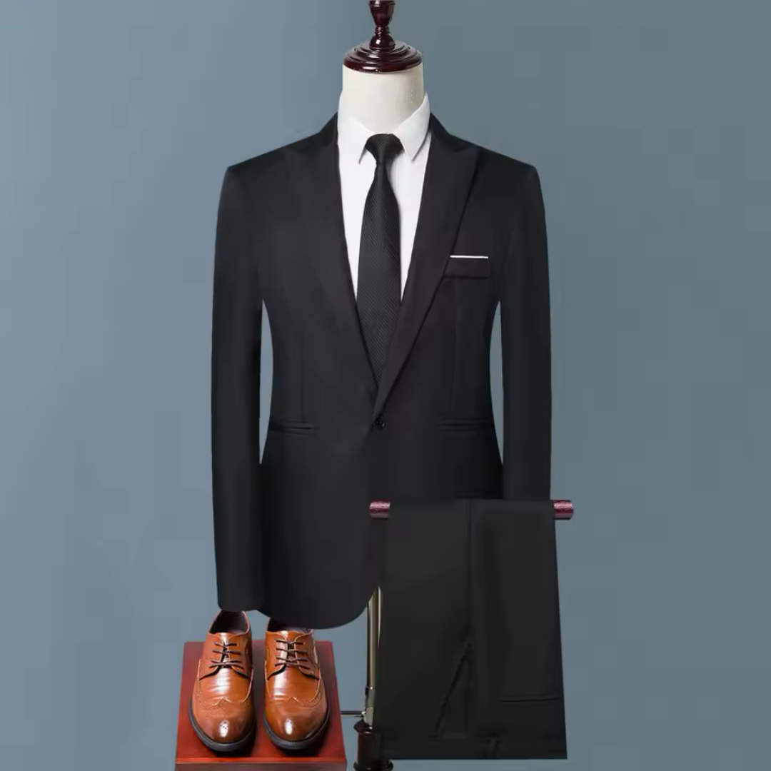 Quentijn | Heren getailleerde blazer met enkele knoopsluiting en klassieke revers Modehuis-Nederland